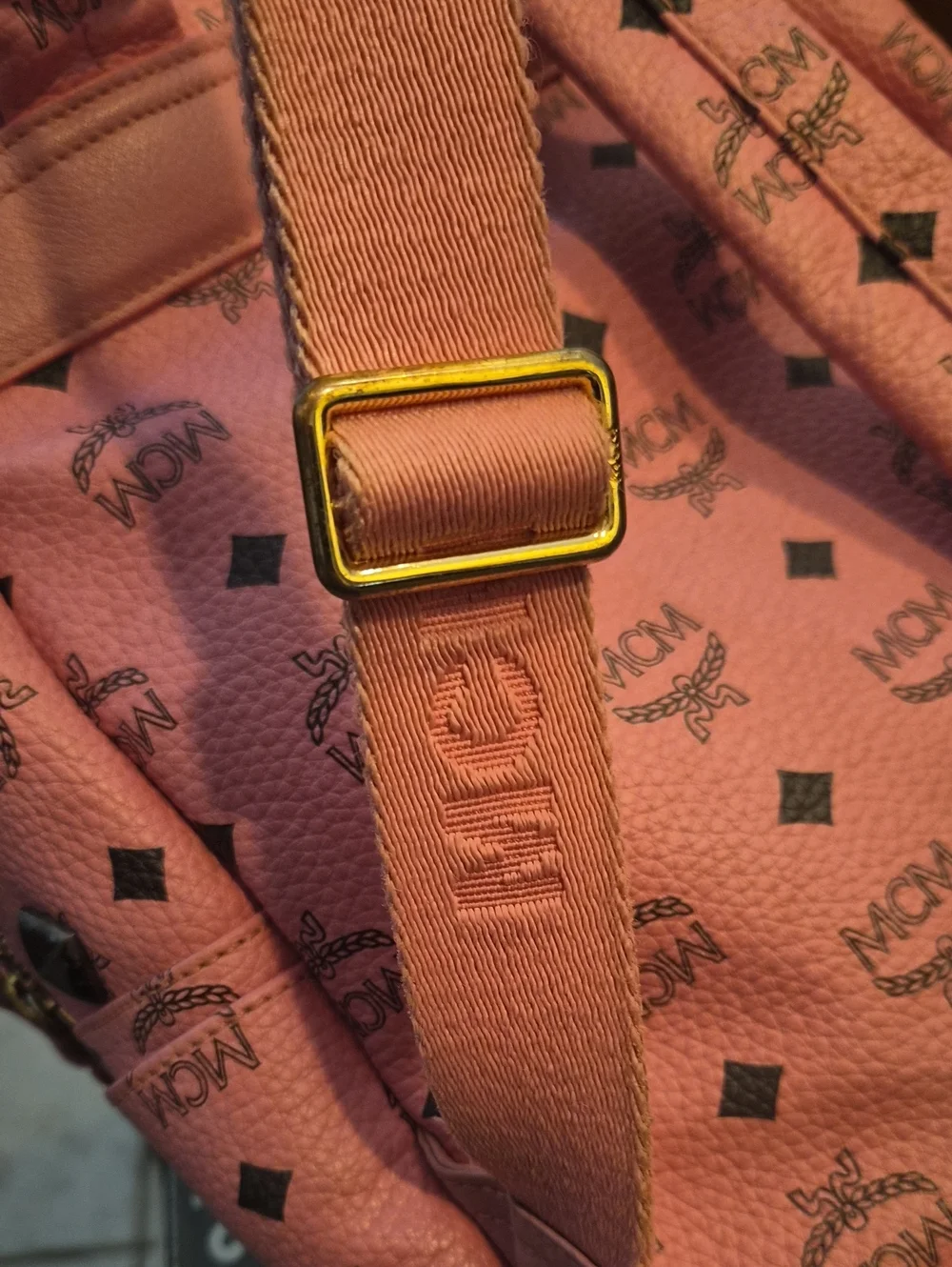 MCM Pink Leather Backpack